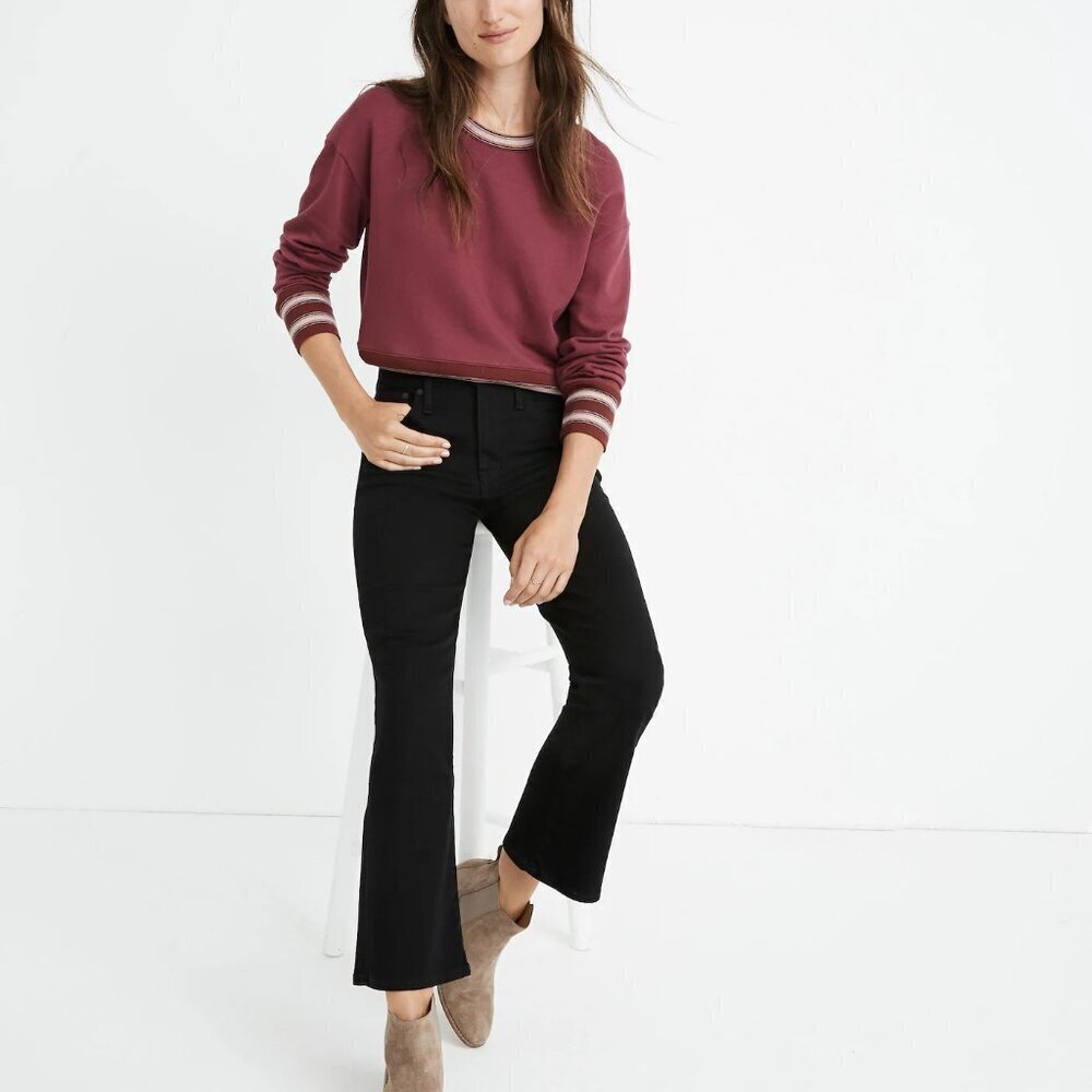 Madewell Jeans Women's 23 Cali Demi-Boot Black Frost Tencel Denim Edition J9500